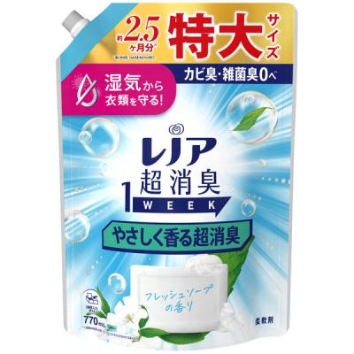 【アウトレット】レノア 超消臭1WEEK フレッシュソープの香り 詰め替え 特大 770mL 1セット（1個×2） 柔軟剤 P＆G