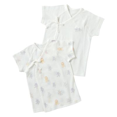 新生児 ぬいぐるみモチーフ 短肌着 1セット(2枚) オフホワイト 50サイズ GELATO PIQUE/ジェラート ピケ