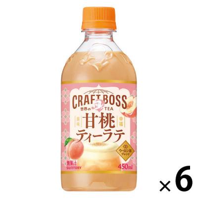 【アウトレット】サントリー クラフトボス 世界のTEA 甘桃ティーラテ ホット 450ml 1セット（6本）