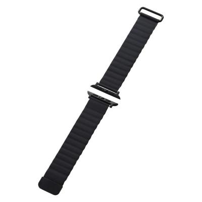 【アウトレット】エレコム Apple Watch 49/45/44/42mm/バンド/ソフトレザー/マグネット/ブラック AW-45BDLMAGBK 1個