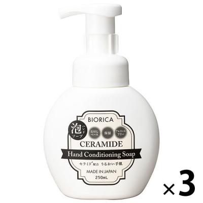 【アウトレット】泡ハンドソープ セラミド配合うるおい手肌 ミルキィソープの香り 本体 250mL 1セット（1個×3） ビオリカ【泡タイプ】