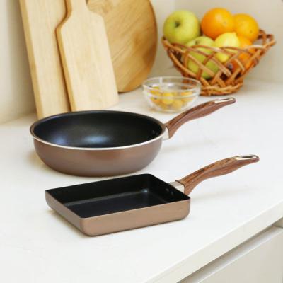 【お得セット】 軽いフライパン 深型 22cm+卵焼き器 ピンクゴールド IH・ガス火兼用 2点セット LOHACO  オリジナル