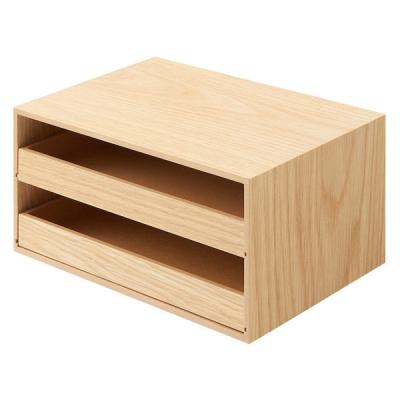 LOHACO - 無印良品 スタッキングシェルフ ワイド 2段 オーク材 LOHACO - 無印良品 スタッキングシェルフ ワイド 2段 オーク材
