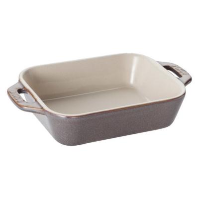 (セール)ストウブ Staub レクタンギュラーディッシュ アンティークグレー（14×11cm）1枚 グラタン皿 オーブン・電子レンジ対応 【日本正規販売品】