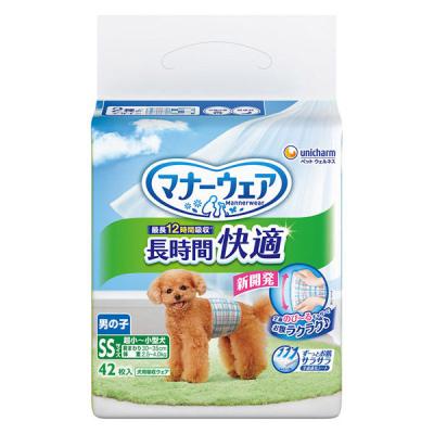 マナーウェア 男の子用 長時間快適オムツ 高齢犬にも SSサイズ 超小〜小型犬 42枚 1袋 ペット用 ユニ・チャーム