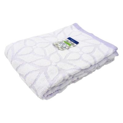 【アウトレット】【Goエシカル】訳あり 林 やわらか無撚糸バスタオル フローフラワー パープル BJ443335 1枚