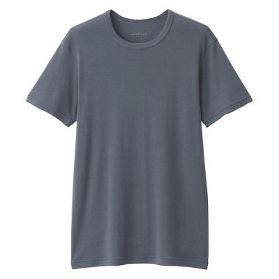 無印良品 メンズ　紳士 あったか綿 クルーネック半袖Ｔシャツ 紳士Ｍ ダークグレー 良品計画