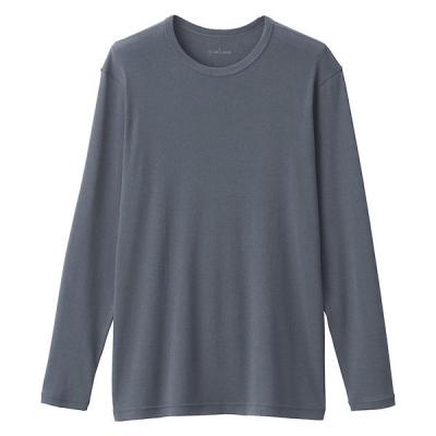 無印良品 メンズ　紳士 あったか綿 クルーネック長袖Ｔシャツ 紳士Ｓ ダークグレー 良品計画