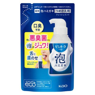 歯磨き粉 ピュオーラ 泡ハミガキ フレッシュミントの香味 つめかえ 100mL 花王