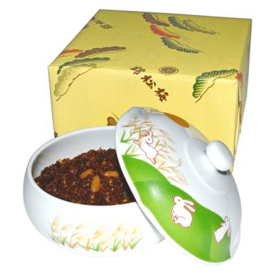〈錦松梅〉＜季節限定品＞有田焼容器入「十五夜うさぎ」手土産 ギフト ふりかけ 調味料 敬老の日 紙袋付き