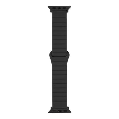 【アウトレット】MSソリューションズ AppleWatch42/44/45/49mmバンドマグネットシリコンバンドBK LN-AW49B02BK 1個