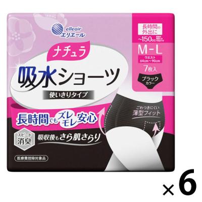 LOHACO - ナチュラ 吸水ショーツ M〜L 150cc 1セット（7枚入×6パック