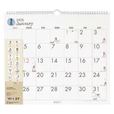 【アウトレット】【2026年度版カレンダー】デザインフィル 壁掛カレンダー L オジサン柄 日曜始まり 31375006 1冊
