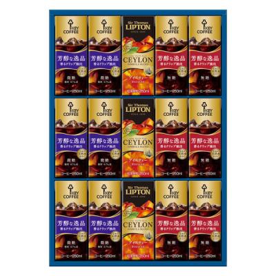 【アウトレット】キーコーヒー 天然水パーソナル飲料ギフト（コーヒー・紅茶） 250ml 1箱（15本入）TPL-25