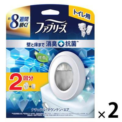 ファブリーズ トイレ用消臭剤+抗菌 トイレ用 置き型 ナチュラル・マウンテン・エア 1セット（1パック（本体+詰替1個）×2） P＆G