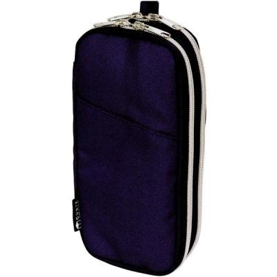 LOHACO - エムプラン ペンケース ダブルラウンドジップ ネイビー