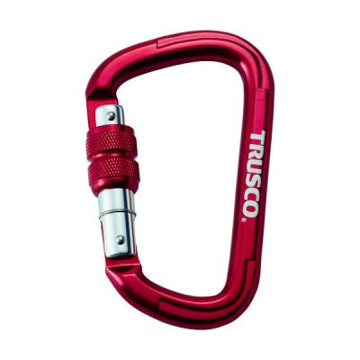 トラスコ中山 TRUSCO ネジロック付カラビナ 線径10.5 110 レッド TKNNL1111R 1個 450-7193