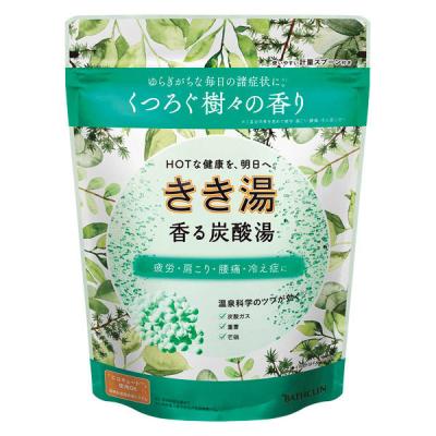 きき湯 香る炭酸湯 樹々の香り 360g お湯の色 フォレストグリーンの湯（透明タイプ） 1個 アース製薬