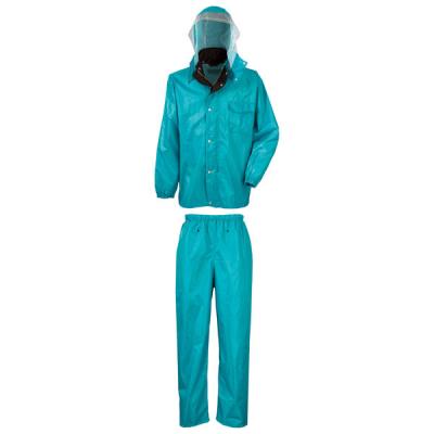 【レインウェア】カジメイク 「現場のチカラ」 レインコート カッパ レインスーツ ターコイズ LL A-3293 1着 オリジナル