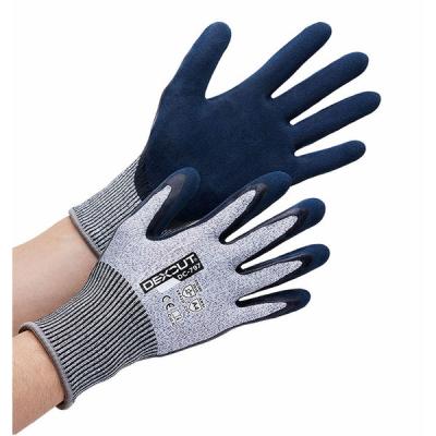 【アウトレット】【天然ゴム背抜き手袋】 ウィード DEXCUT 耐切創 DC-797 ネイビー LL 1双
