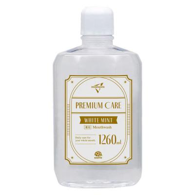 【アウトレット】マウスウォッシュ 洗口液 口臭 モンダミン プレミアムケア ホワイトミント 1260mL 1本 微刺激タイプ ノンアルコール アース製薬