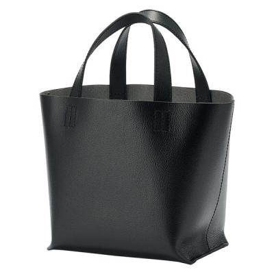 LOHACO - 無印良品 ヌメ革 ミニトートバッグ 黒 タテ22×ヨコ36