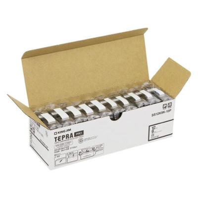 【アウトレット】【Goエシカル】訳あり テプラ 【純正】テープカートリッジ 幅9mm・12mm 白ラベル(黒文字) 1箱（10個入）