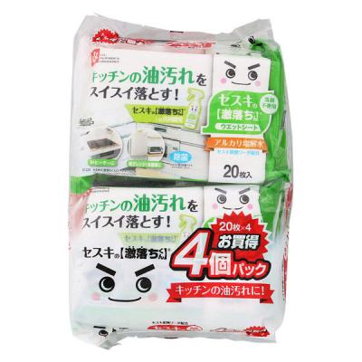 セスキの激落ちくんシート キッチン用 お掃除シート 油汚れ 洗剤不使用 1パック（20枚入×4個）レック