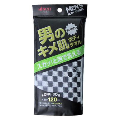 LOHACO - 男のキメ肌 泡立ちがよい チェック ボディタオル ブラック