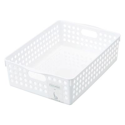【収納ボックス】 イノマタ化学 ストックバスケットB5 ホワイト 4573 1個