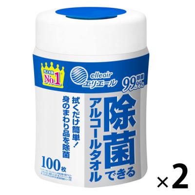 ウェットティッシュ アルコール除菌 本体 100枚入 エリエール 除菌できるアルコールタオル 1セット（2個）大王製紙