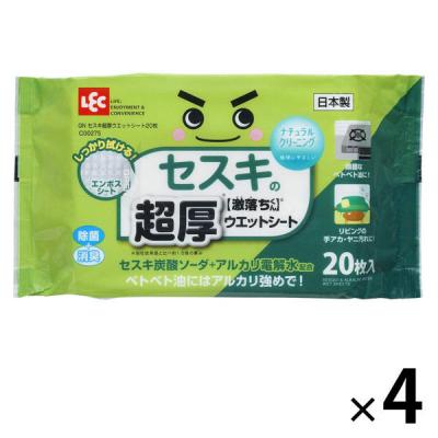 激落ちくん セスキ 超厚ウエットシート 1セット（20枚入×4パック） レック