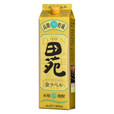 田苑 金ラベル 20度 1.8L 1800ml パック 1本 麦焼酎 田苑酒造