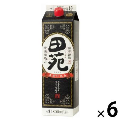 田苑 芋 黒ラベル 25度 1.8L 1800ml パック 1セット（1本×6） 芋焼酎 田苑酒造