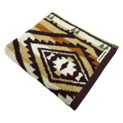 【アウトレット】林 フェイスタオル　キャプテンスタッグ　ネイティブ　ブラウン（茶） 1個