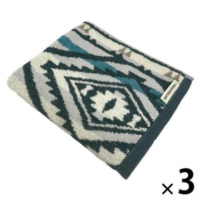 【アウトレット】林 フェイスタオル　キャプテンスタッグ　ネイティブ　ブラック（黒） 1セット（3個）