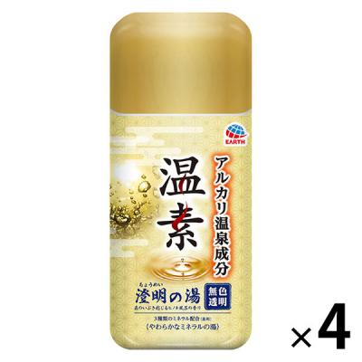 入浴剤 粉末 温泉の素 温素 澄明の湯 600g 1セット（4個） 森のいぶき感じるヒノキ風呂の香り 無色透明の湯 アース製薬