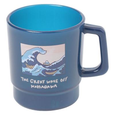 (世界の名作)プラスチックマグカップ 神奈川沖浪裏 LAKOLE/ラコレ