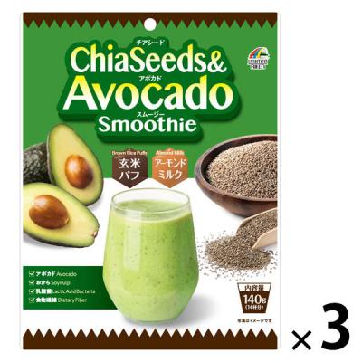 チアシード＆アボカド スムージー 1セット（1袋（140g）×3） 水や牛乳で溶かすだけ ユニマットリケン