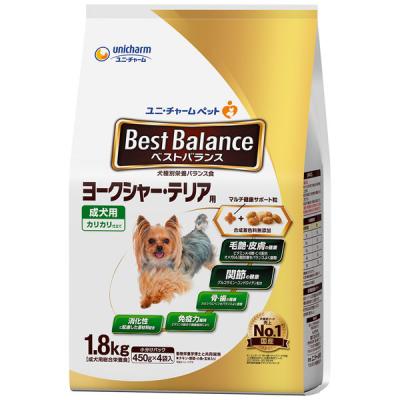 ベストバランス カリカリ仕立て 成犬 ヨークシャーテリア用 1.8kg（450g×4袋入）国産 1袋 ドッグフード 犬 ドライ