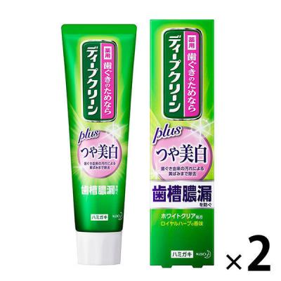 歯磨き粉 ディープクリーン 薬用ハミガキ つや美白 ロイヤルハーブの香味 100g 1セット（2本）花王 歯槽膿漏 ホワイトニング
