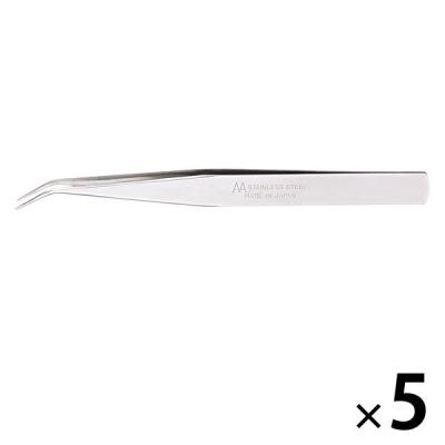 アスクル限定販売 「現場のチカラ」ステンレス製ピンセット 125mm 先曲がり型 アネックスツール 1セット（5本）  オリジナル