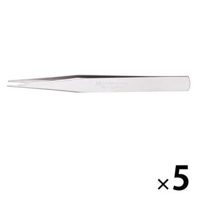アスクル限定販売 「現場のチカラ」ステンレス製ピンセット 125mm 直型 アネックスツール 1セット（5本）  オリジナル