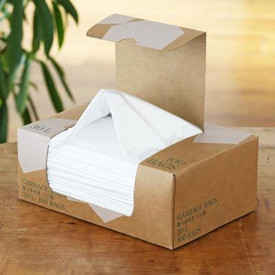 ゴミ袋 半透明 取っ手付き BOXタイプ 30L 厚さ0.015mm 1箱（100枚入）（イチオシ） オリジナル