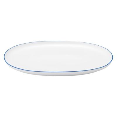 LOHACO - 無印良品 日常の器 オーバルプレート 大 ブルーライン 約30