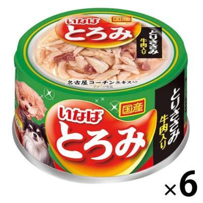 いなば　犬　とろみ　缶詰　国産　若鶏レバー　とりささみ LOHACO - いなば とろみ とりささみ・牛肉入り 80g 国産 6缶