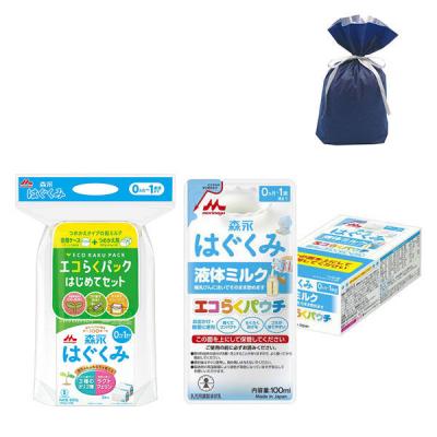 LOHACO - 【ギフト用セット】森永 乳児用粉ミルク はぐくみ エコらく