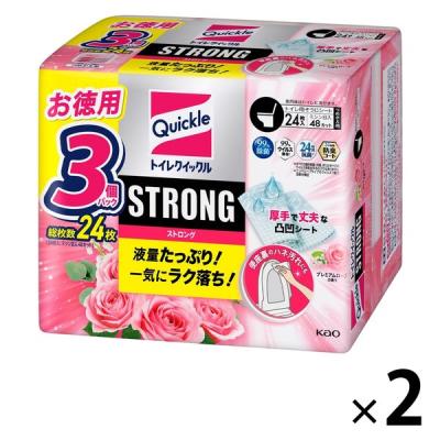 【セール】トイレクイックル ストロング トイレ用そうじシート プレミアムローズ 詰め替え 1セット（24枚入×2個） 花王