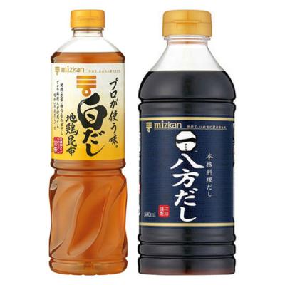 ミツカン つゆ２種類使い比べセット（プロが使う味白だし 地鶏昆布 1L・八方だし500ml）