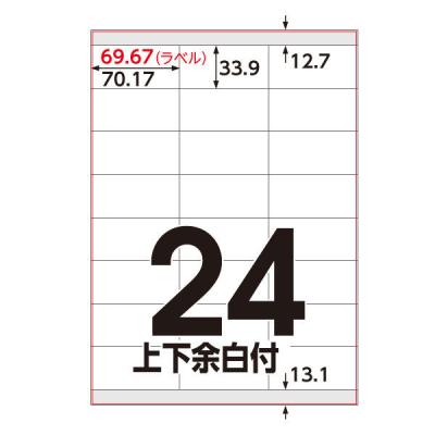 アスクル マルチプリンタ ラベルシール  ミシン目【なし】 24面 上下余白付 A4 FSC認証 1袋（100シート入）  オリジナル